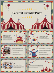 Carnival Birthday Party PowerPoint and Google Slides Themes