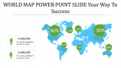 Creative World Map PowerPoint Slide Template-Two Node