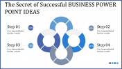 Business Power Point Ideas Blue  Template Presentation