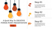 Creative Power Point Presentation With Hanging Bulbs