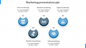Best Marketing Presentation PPT With Five Nodes Slide
