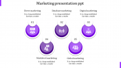 Magnificent Marketing Presentation PPT with Five Nodes