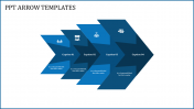 Inventive PPT Arrow Template with Three Nodes Slides
