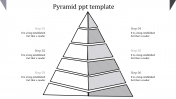 Amazing Monochrome Pyramid PPT Template With Six Nodes