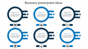 Simple Business PowerPoint Ideas with Six Nodes Slide