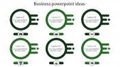 Six Node Business PowerPoint Ideas Presentation Template
