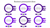 Creative Business PowerPoint Ideas in Purple Color Slide