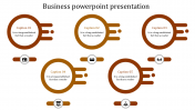 Use Business PowerPoint Presentation With Five Nodes