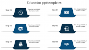 Use Education PPT Templates With Six Nodes Slide Design