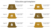 Editable Education PPT Templates With Six Nodes Slide
