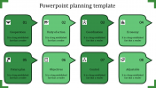 Green Color PowerPoint Planning Template Slide Presentation