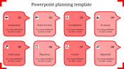 Red Color PowerPoint Planning Template Slide Presentation