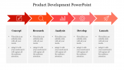 Red Color Product Development PowerPoint