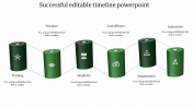 Attractive Editable Timeline PowerPoint In Green Color Slide