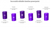 Stunning Editable Timeline PowerPoint In Purple Color