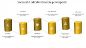 Effective Editable Timeline PowerPoint In Green Color