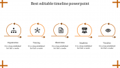 Awesome Editable Timeline PowerPoint In Orange Color Slide