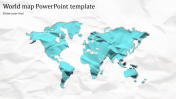Our Predesigned World Map PowerPoint Template-Blue Color