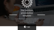 Our Services Presentation Template With Background Image