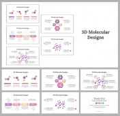 3D Molecular Designs PowerPoint And Google Slides Templates