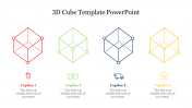 Four Node Best 3D Cube Template PowerPoint Presentation