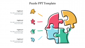 Attractive Puzzle PPT Template Presentation-Four Node