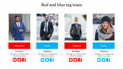 Innovative Red And Blue Tag Team PowerPoint Presentation