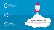 Clipart Space Rocket PowerPoint Template Slide