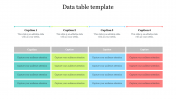 Download cool Data Table Template PPT Presentation Slides
