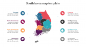 Editable South Korea Map Template For Presentation
