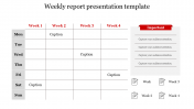 Our Predesigned Weekly Report Presentation Template Design