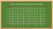 Green School Timetable PowerPoint Templates & Google Slides
