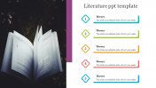 Effective Literature PPT Template With Five Nodes Slide