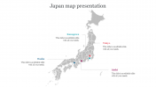 Attractive Japan Map Presentation Slide Template Design