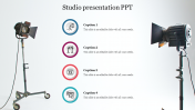 Stunning Studio Presentation PPT With Four Nodes Slide
