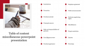 Use Table Of Content Miscellaneous PowerPoint Presentation