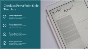  Awesome Five Noded Checklist PowerPoint Slide Template
