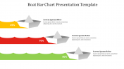 Three Node Boat Bar Chart Presentation Template Slide