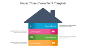 Excellent 4 Node House Theme PowerPoint Template Slide