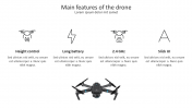 Amazing Main Features Of The Drone PPT Template Slide