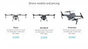 Editable Drone models and pricing Presentation Slide