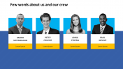 Editable Our Crew PowerPoint Template Slide Design