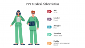 PPT Medical Abbreviation Slide Template With Five Node