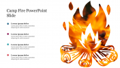 Grab amazing Camp Fire PowerPoint Slide presentation