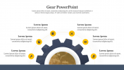 Gear PowerPoint Presentation Slide With Six Icons 