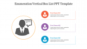 Three Node Enumeration Vertical Box List PPT Template