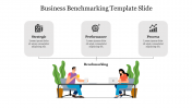Three Node Business Benchmarking Template For Slides
