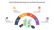 Four Node Social Media Strategy PowerPoint Download