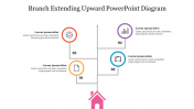 Four Node Branch Extending Upward PowerPoint Diagram