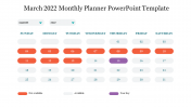 Best March 2022 Monthly Planner PowerPoint Template